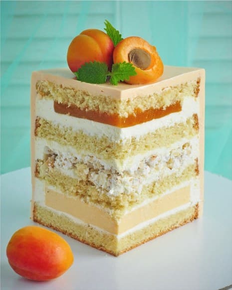 Cross-section of Apricot-Almond cake