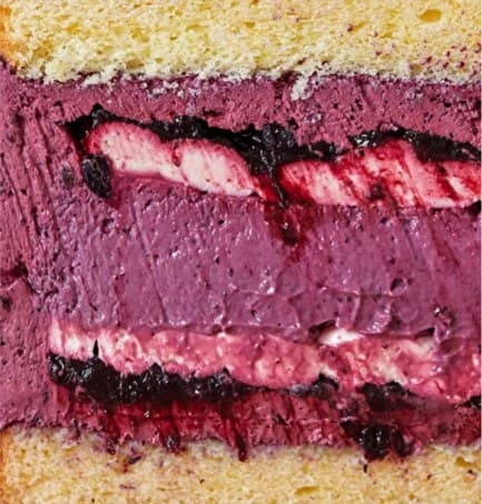Cross-section of Blueberry-Lemon cake