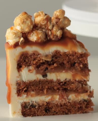 Cross-section of Carrot-Caramel cake