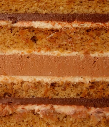 Cross-section of Coffee Hazelnut cake
