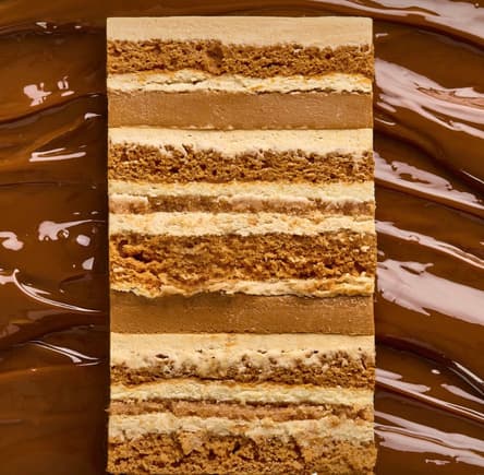 Cross-section of Dulce de Leche cake