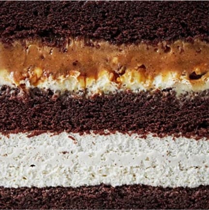 Cross-section of Forest Nuts cake