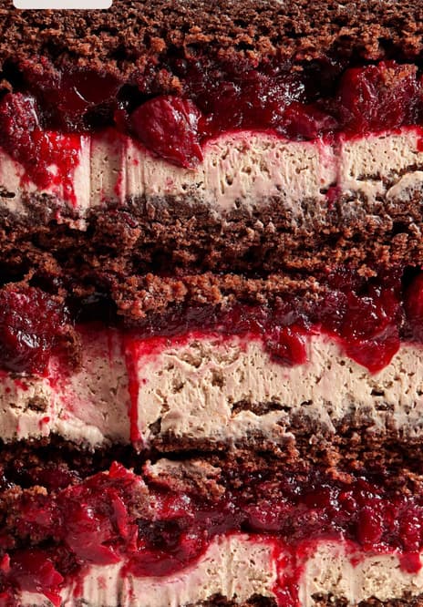Cross-section of Jagermeister Cherry cake