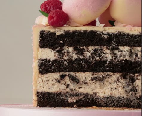 Cross-section of Oreo cake