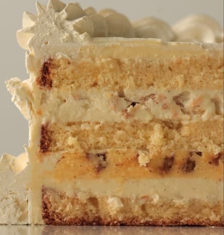 Cross-section of Rafaello cake