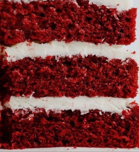 Cross-section of Red Velvet cake
